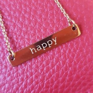 Gold "Happy" Short Necklace - Jook and Nona